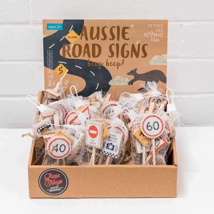 Make Me Iconic - Wholesale Wood Toy - Kids - WOODEN TOY - LOOSE CHANGE AUSSIE ROAD SIGNS