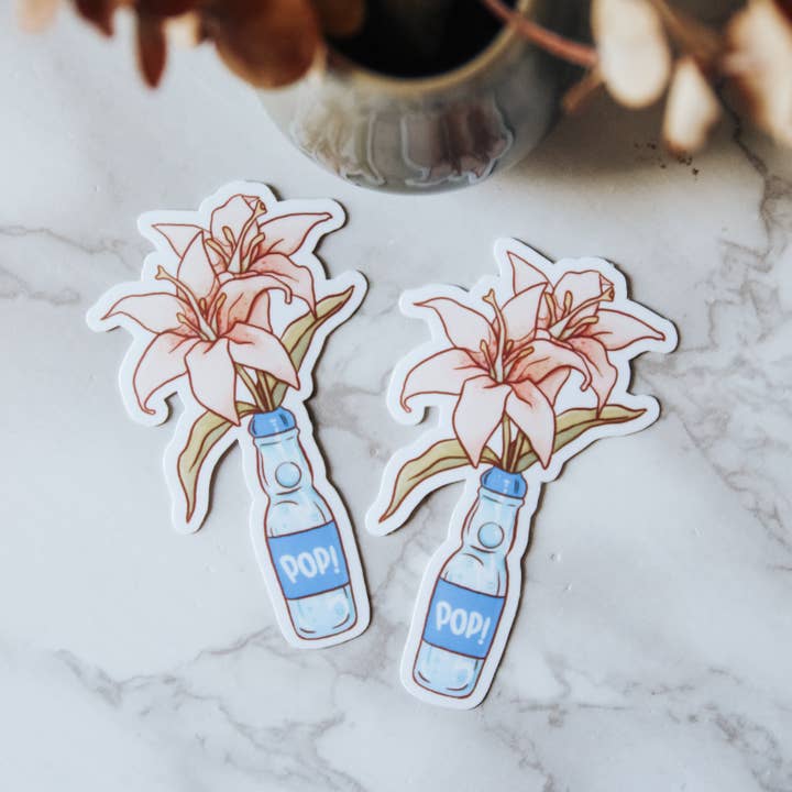 Soda Pop Lillies Glossy Vinyl Sticker for wholesale by West Creek Mercantile