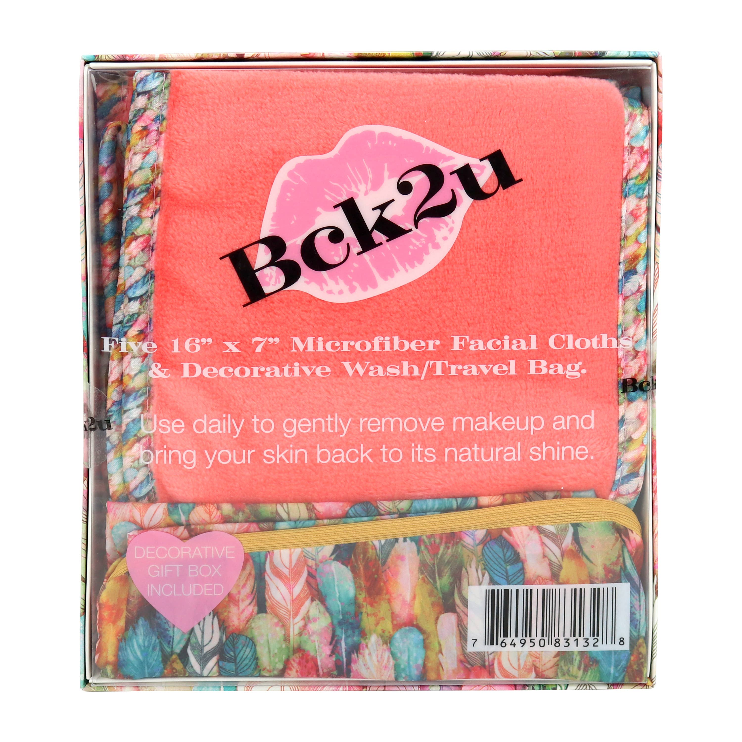 Arkwright Home - Wholesale Makeup Remover - Makeup Eraser Towels - Set of 5/Box & Travel Bag -Feathers4