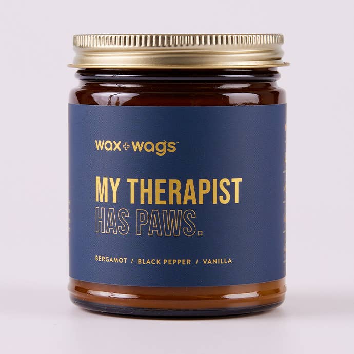 French Press Candle Co. - Wholesale Jar/Filled Candle - Wax + Wags: My Therapist Has Paws Candle0