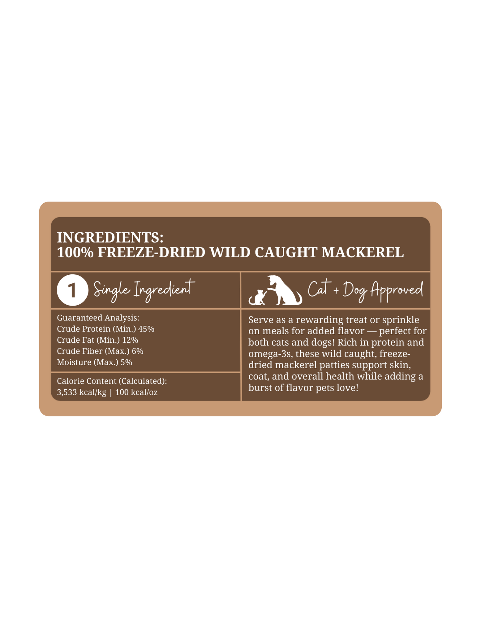 Litto Howler - Wholesale Pet Treats - Dog - Freeze Dried Raw Wild Caught Mackerel Patties | 2 oz1