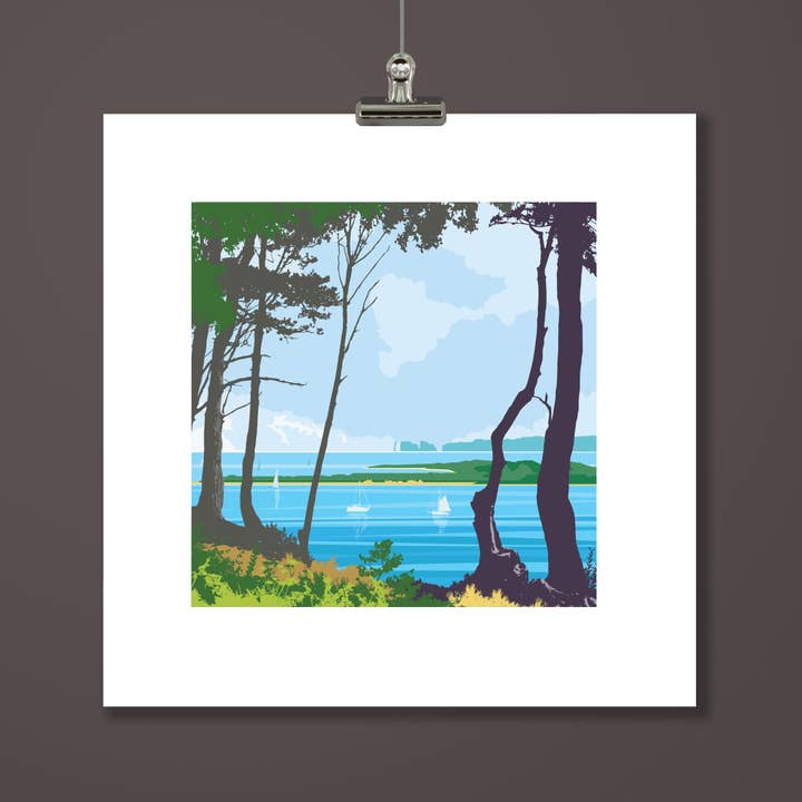 A VIEW FRA BROWNSEA ISLAND kort for engroshandel hos KWILL FINE ART AND ILLUSTRATION