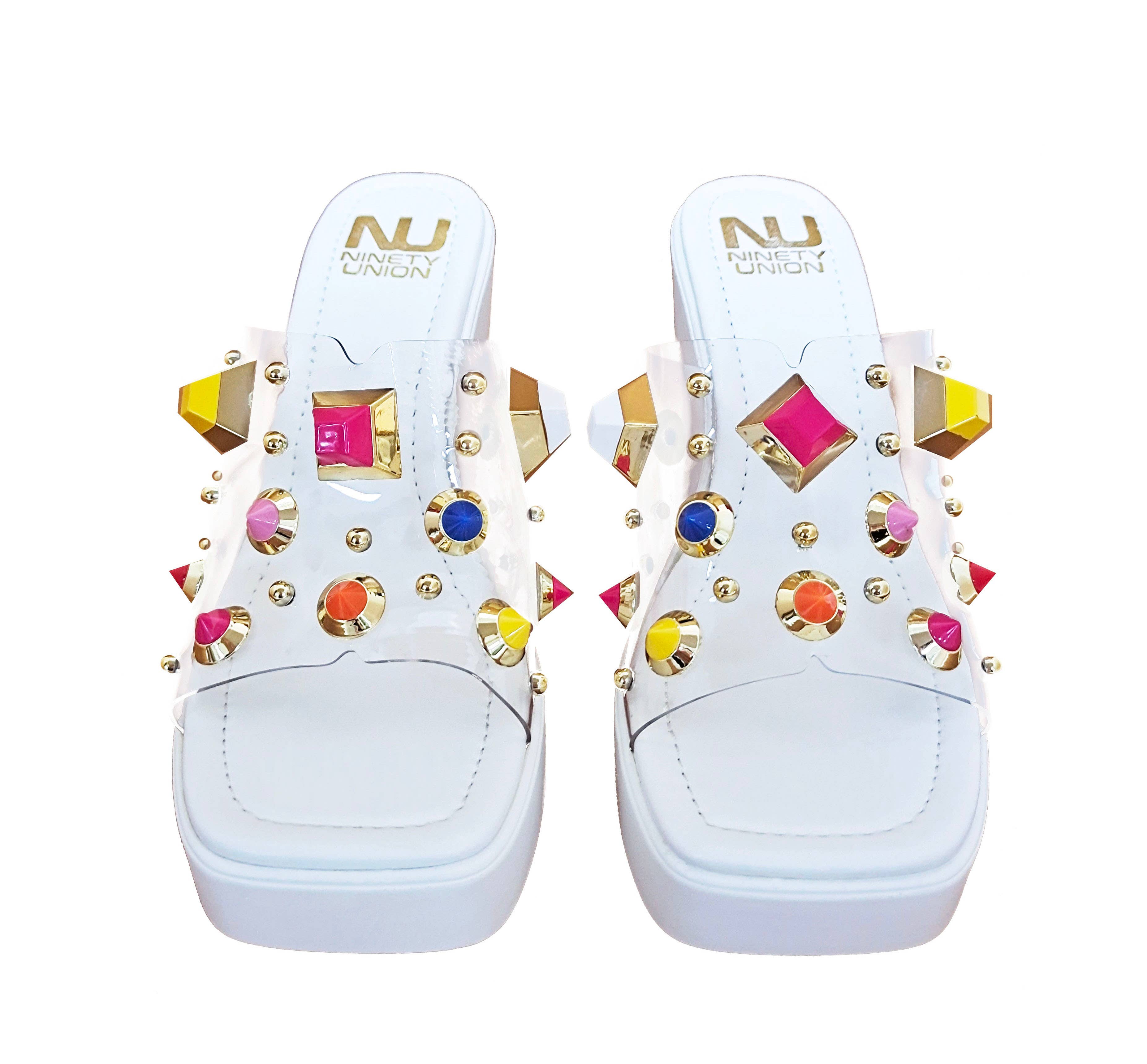 LADY COUTURE - Vente Chaussures compensées – femme - Sandale compensée Palm Beach avec multi-pierres1