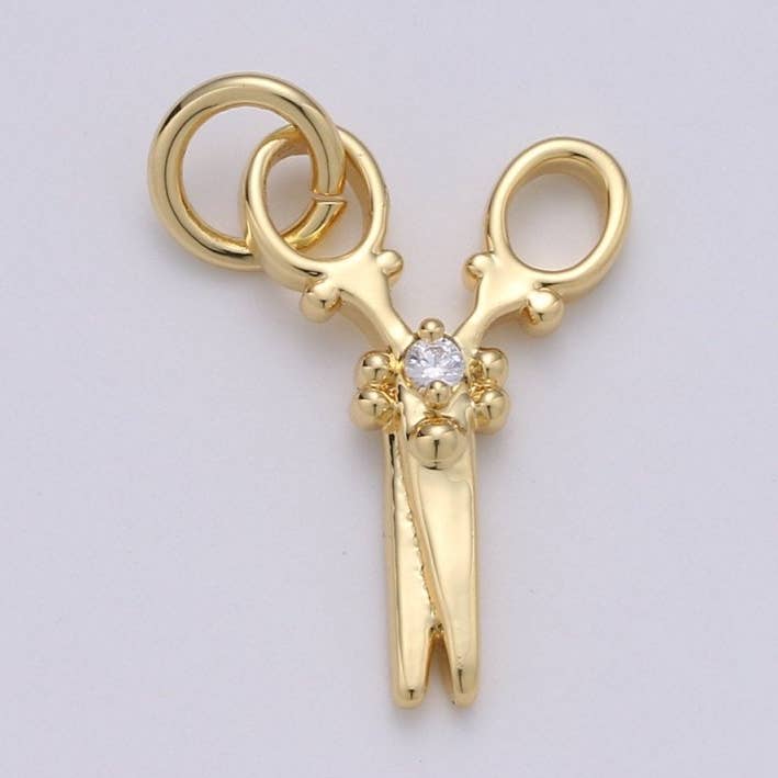 Aim Eternal – wholesale Individual charm/pendant – 14k Gold Filled Scissor Pendant Charm, Dainty scissor charm Gold Filled Pendant, For Jewelry Making Supply D-6350