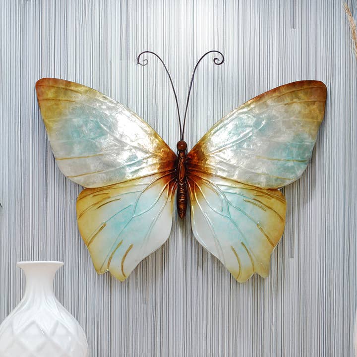 Butterfly Wall Decor Pearl, Capiz & Metal, Indoor / Outdoor for wholesale by Eangee Home Design