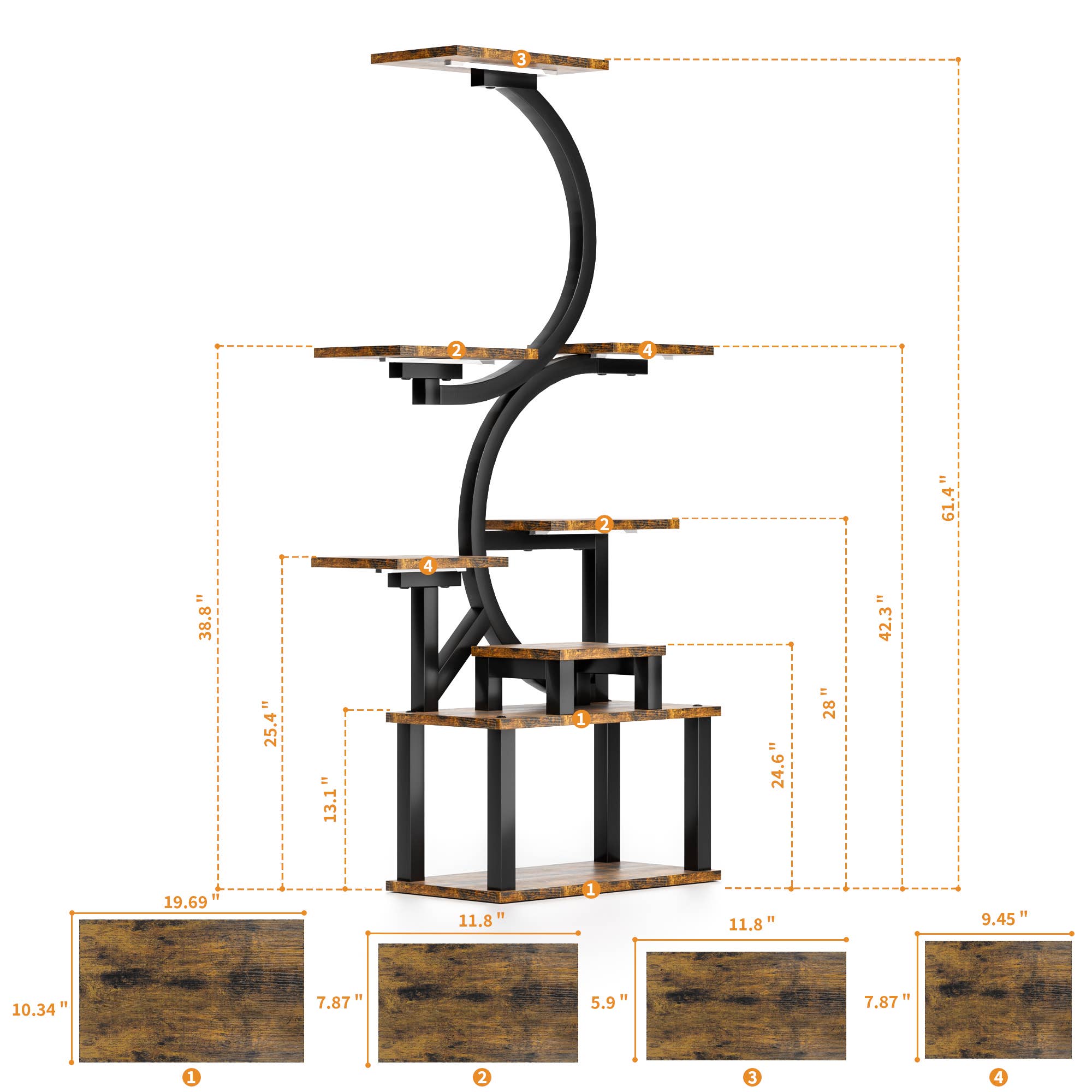 39F Inc. – Großhandel Blumentopfständer – Pflanzenständer innen 8/9/10-stufig mit 5 Pflanzenlampen3