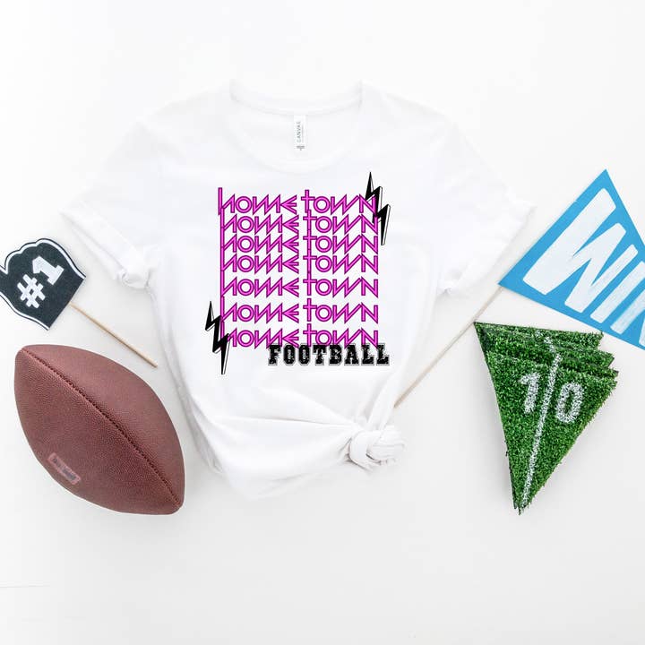 Friday Night Wives - Wholesale T-Shirt (Graphic) - Women's - Fun Pink Hometown Football T-Shirt | Sports Graphic Tee3