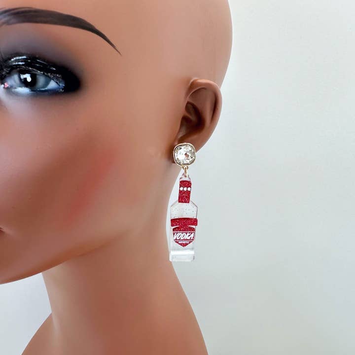 Greater Goods Imports & Wholesale - Wholesale Dangle Earrings - E1046 ME90571 Vodka Bottle Design Drop Dangle Hook Earrings2