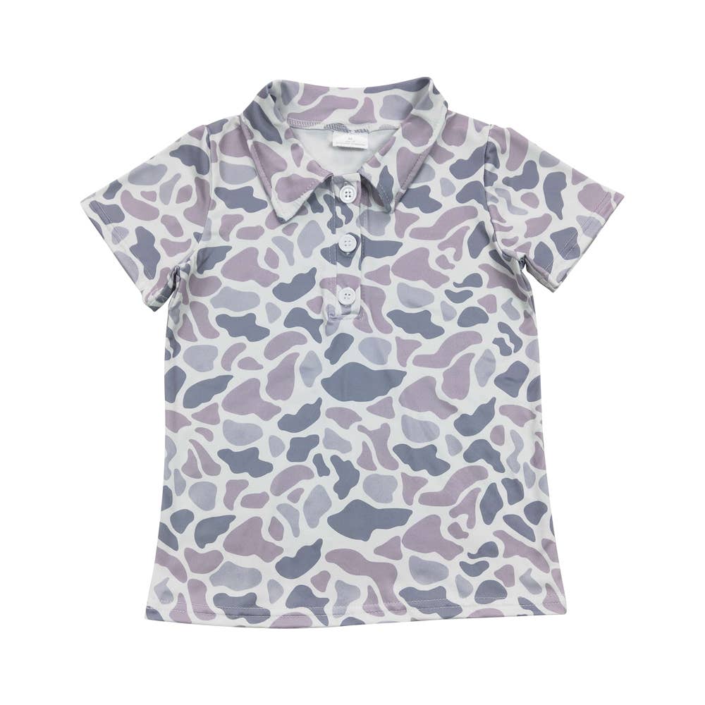 Aier Wholesale - Wholesale T-Shirt - Kids - Baby Boys Camo Hunting Short Sleeve Buttons Tee Shirt Tops2