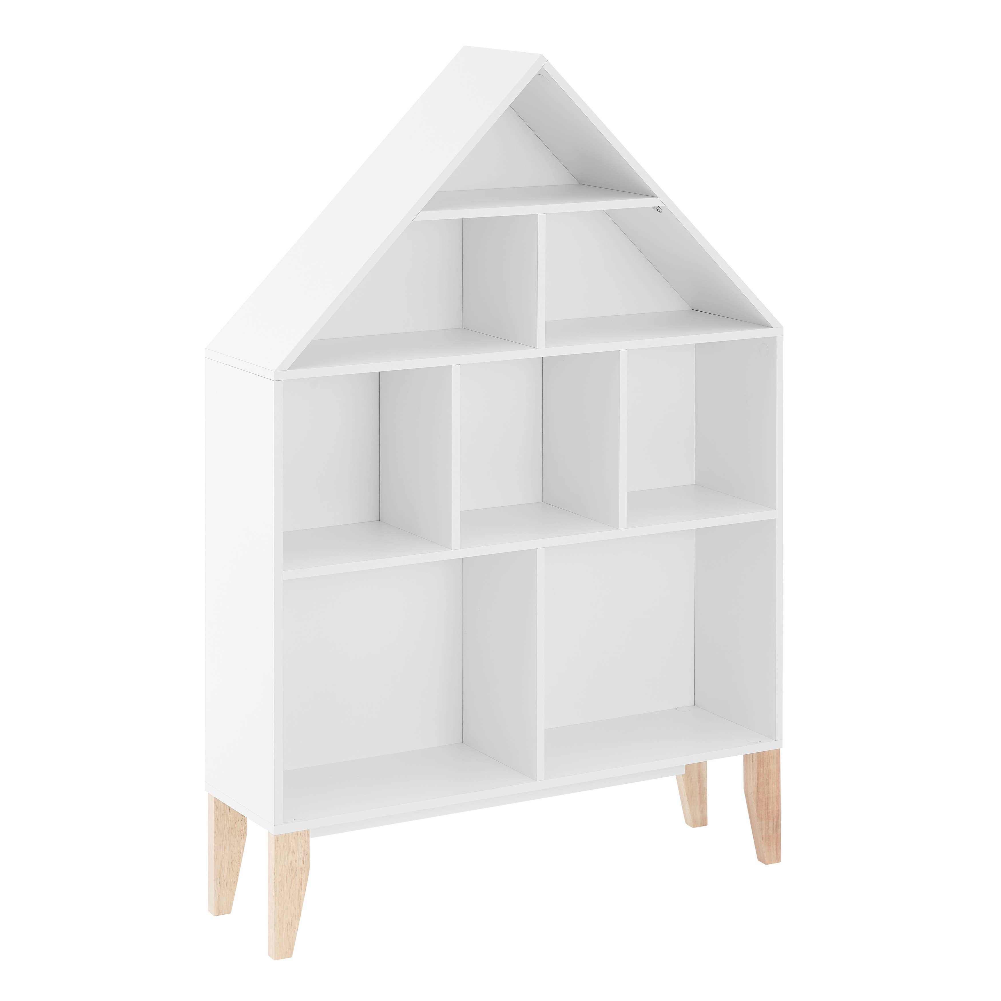 Danya B - Vente Bibliothèques - Étagère Steiner White Dollhouse pour enfants avec pieds en hêtre4