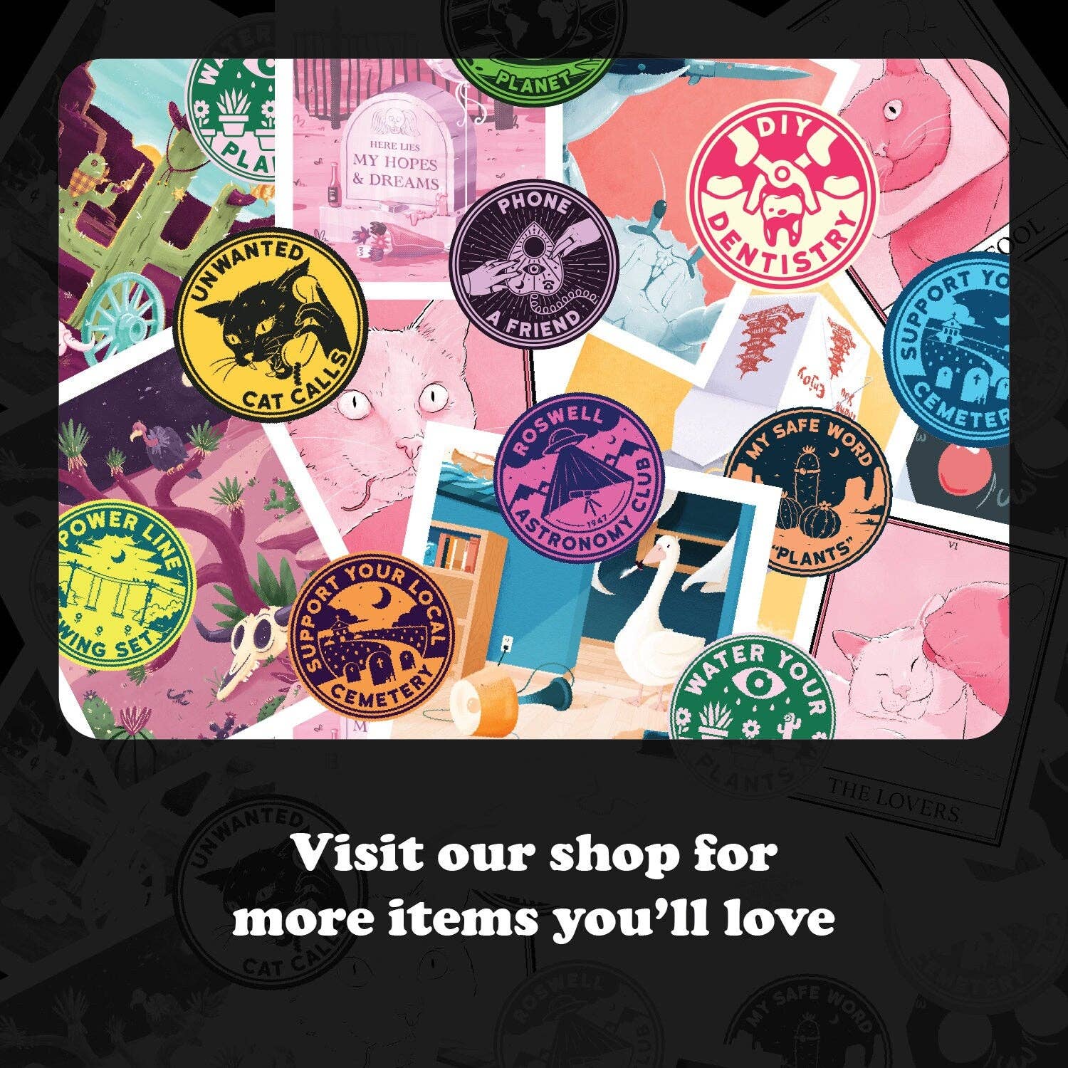 BMcCormick ART - Wholesale Sticker - Steun je lokale begraafplaats 3" sticker | Zwart en wit6