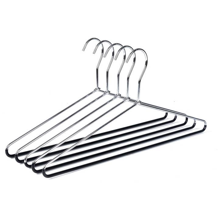Quality Hangers - Wholesale Clothes Hangers - 8882 Metal Hanger with Black PVC coating on Bottom