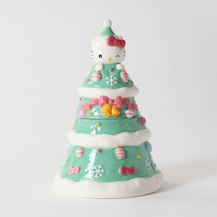 Hello Kitty Holiday Tree Cookie Jar CHRISTMAS for wholesale by Blue Sky Clayworks
