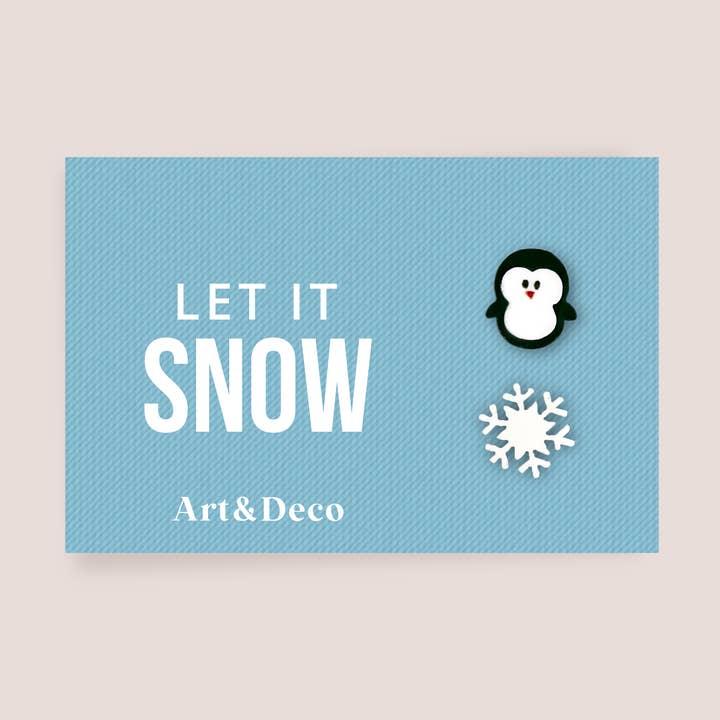 Little Penguin & Snowflake Christmas Stud Earrings for wholesale by Art and Deco Shop