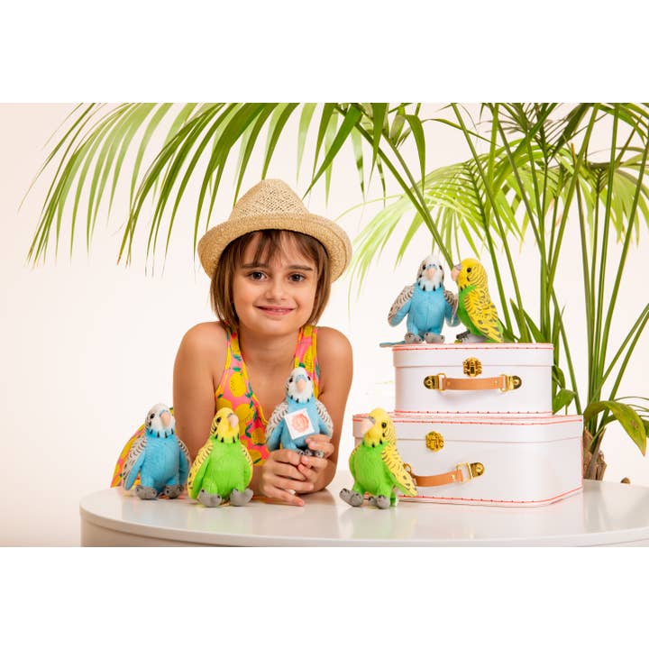 Teddy Hermann - Wholesale Stuffed/Plush Toy - Kids & Baby - Green budgie 13 cm - plush toy - soft toy