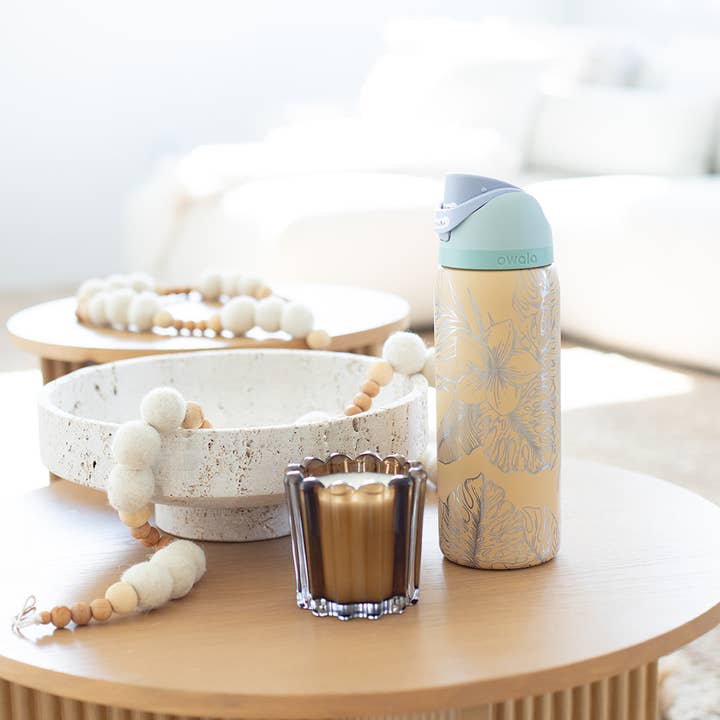 MONSTERA ENGRAVED OWALA FREESIP 32OZ STAINLESS TUMBLER for wholesale by KNOTS + NOOK