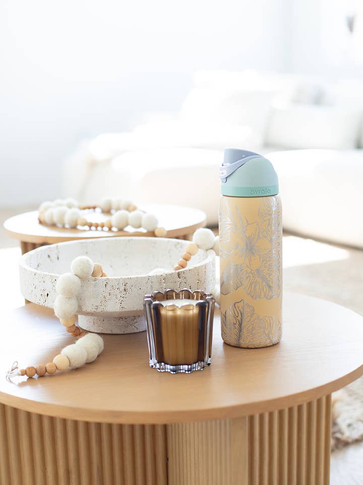 MONSTERA ENGRAVED OWALA FREESIP 32OZ STAINLESS TUMBLER for wholesale by KNOTS + NOOK