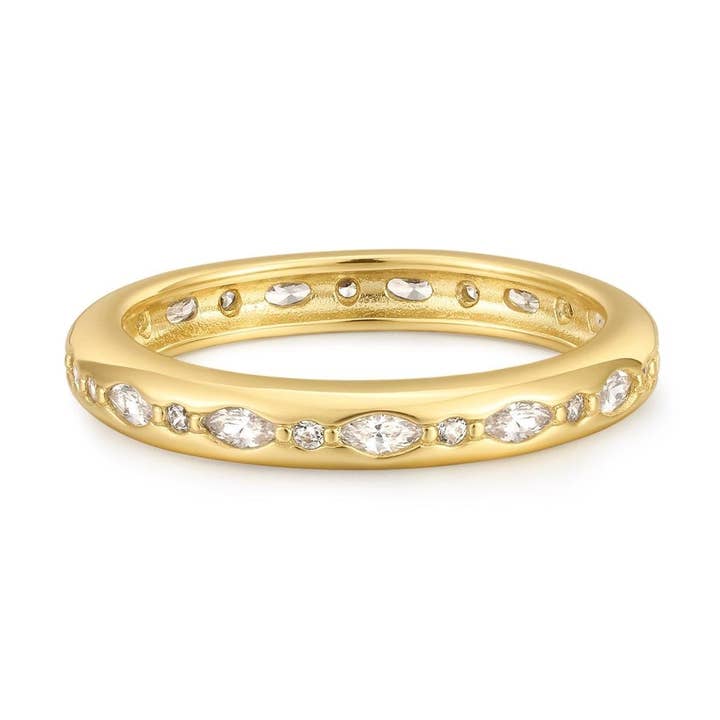 MEERVORMIGE CZ KANAALRING voor wholesale door Eklexic