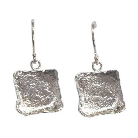 Silver square drop earrings for wholesale by LBJ Jewellery