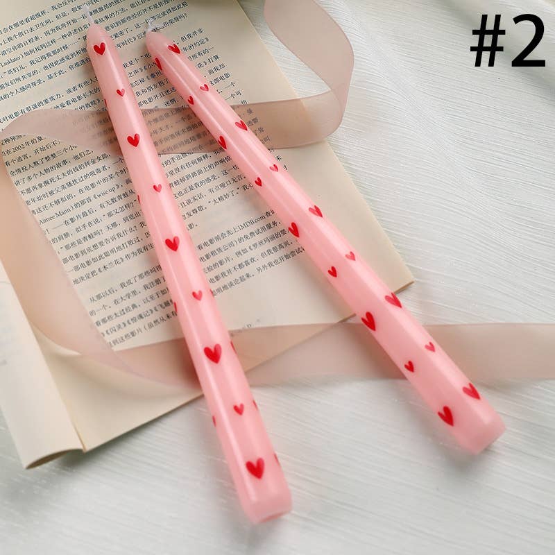 Candles Meta – wholesale Tapered candle/candlestick – 25cm Floral Printed Long Stem Holiday Smokeless Candle1