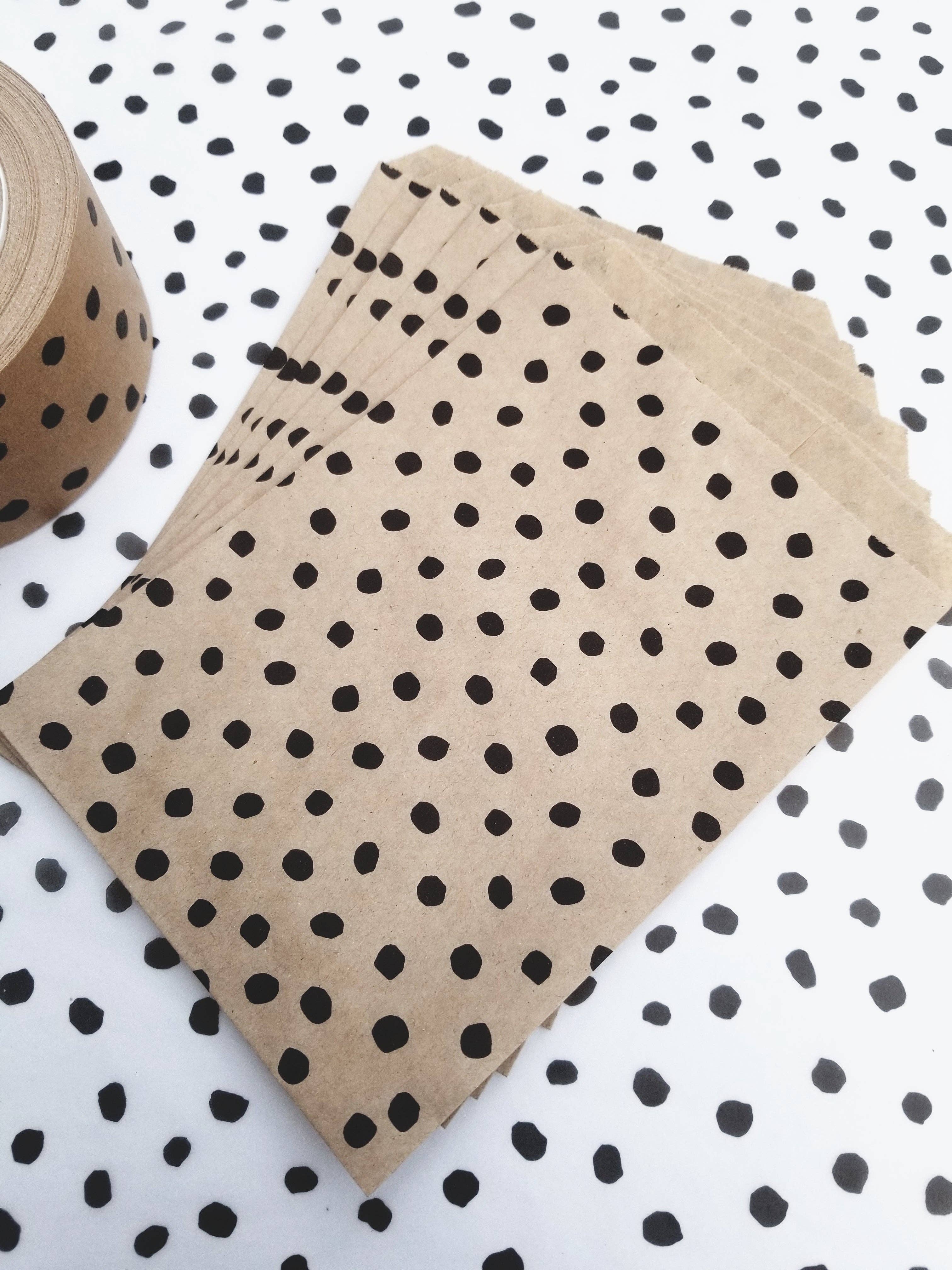 Tissue & Tape - Wholesale Gift Bag - Polka dot brown paper bags | Eco-friendly & Recyclable1