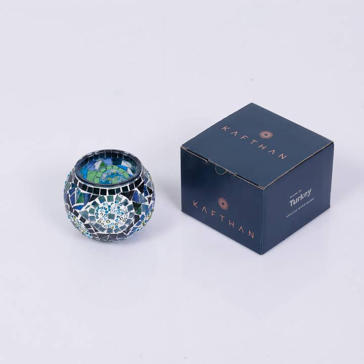 KAFTHAN - Wholesale Candle Holder - Large Mosaic Glass Candle Holders | Christmas Holiday Decor31