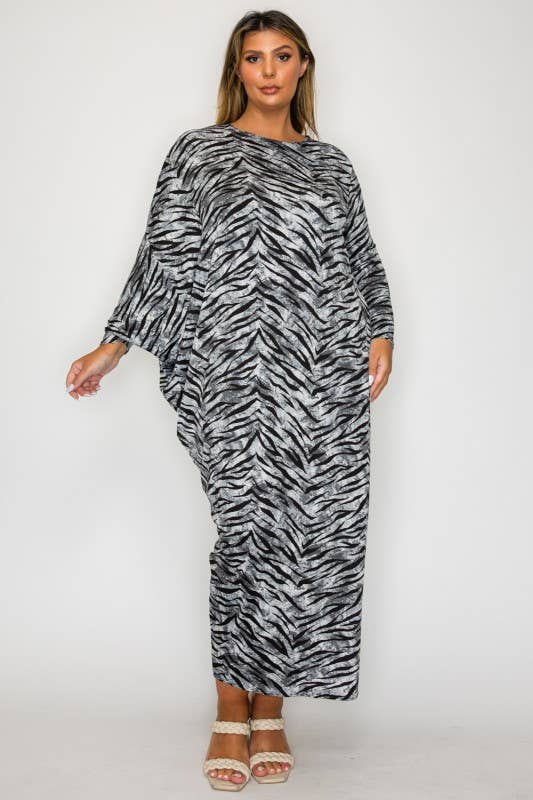 GREY BLACK Asymmetrical Maxi Dress for wholesale on Faire0