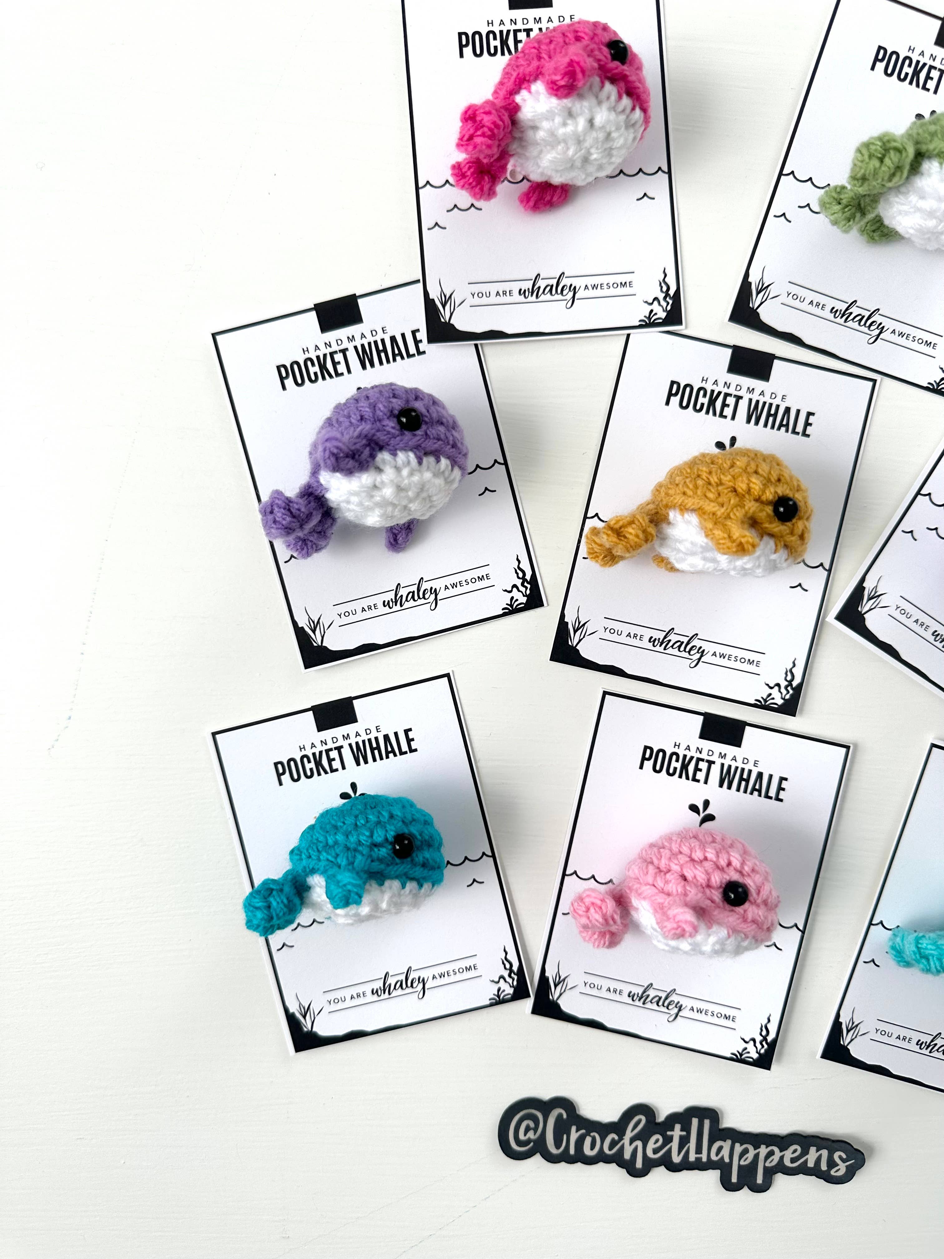 Crochet Happens - Wholesale Stuffed/Plush Toy - Kids & Baby - Pocket Whales - Set of 8 - Made to Order5