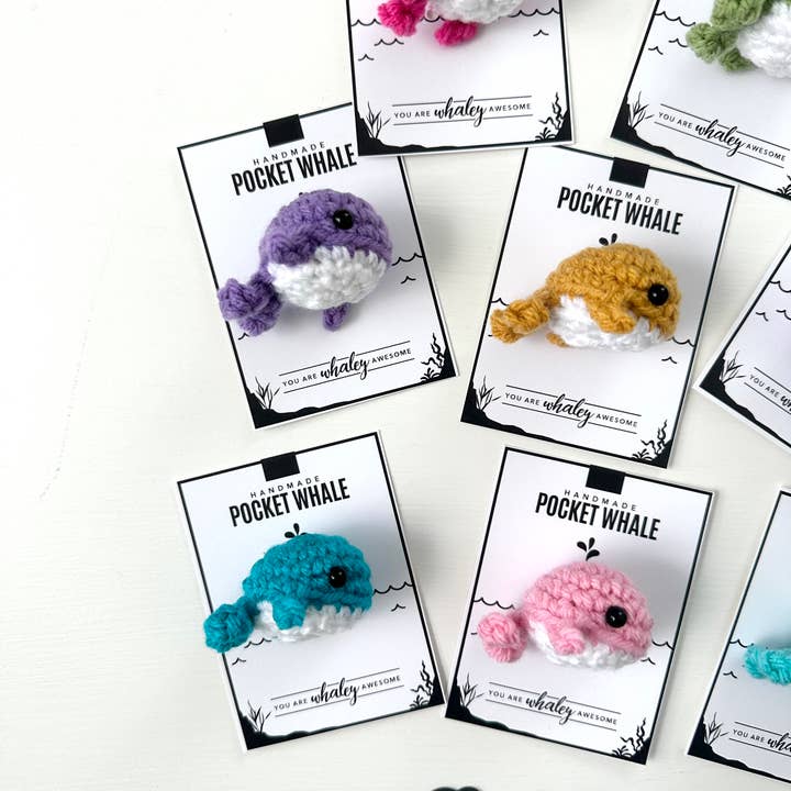 Crochet Happens - Wholesale Stuffed/Plush Toy - Kids & Baby - Pocket Whales - Set of 8 - Made to Order5