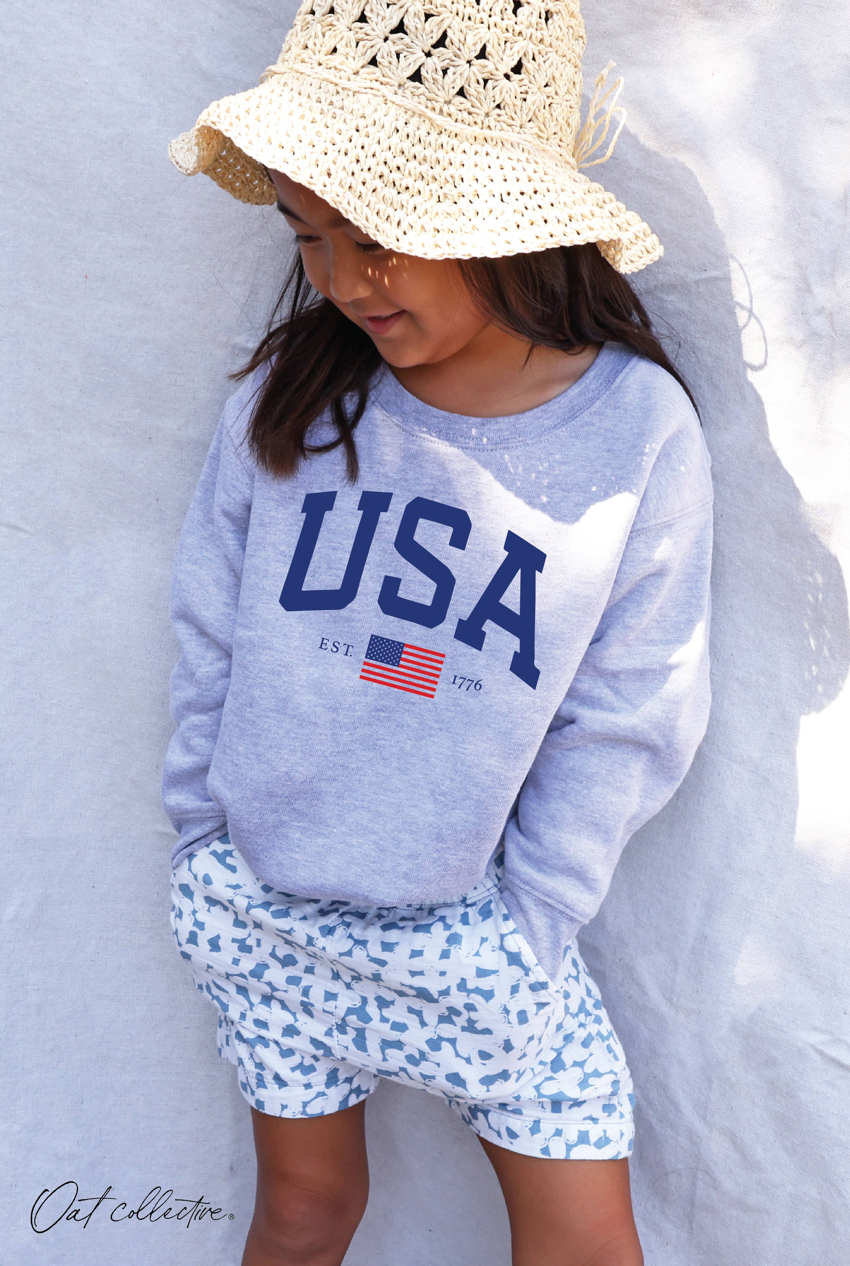 OAT COLLECTIVE - Wholesale Sweatshirt - Kids - USA EST.1776 PRINT Toddler Graphic Sweatshirt4