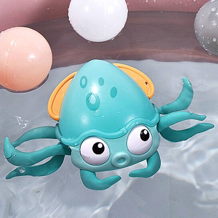 ASSORTED Cute Squid Wind-up Swimming Crawling Baby Bath Toy for wholesale on Faire2