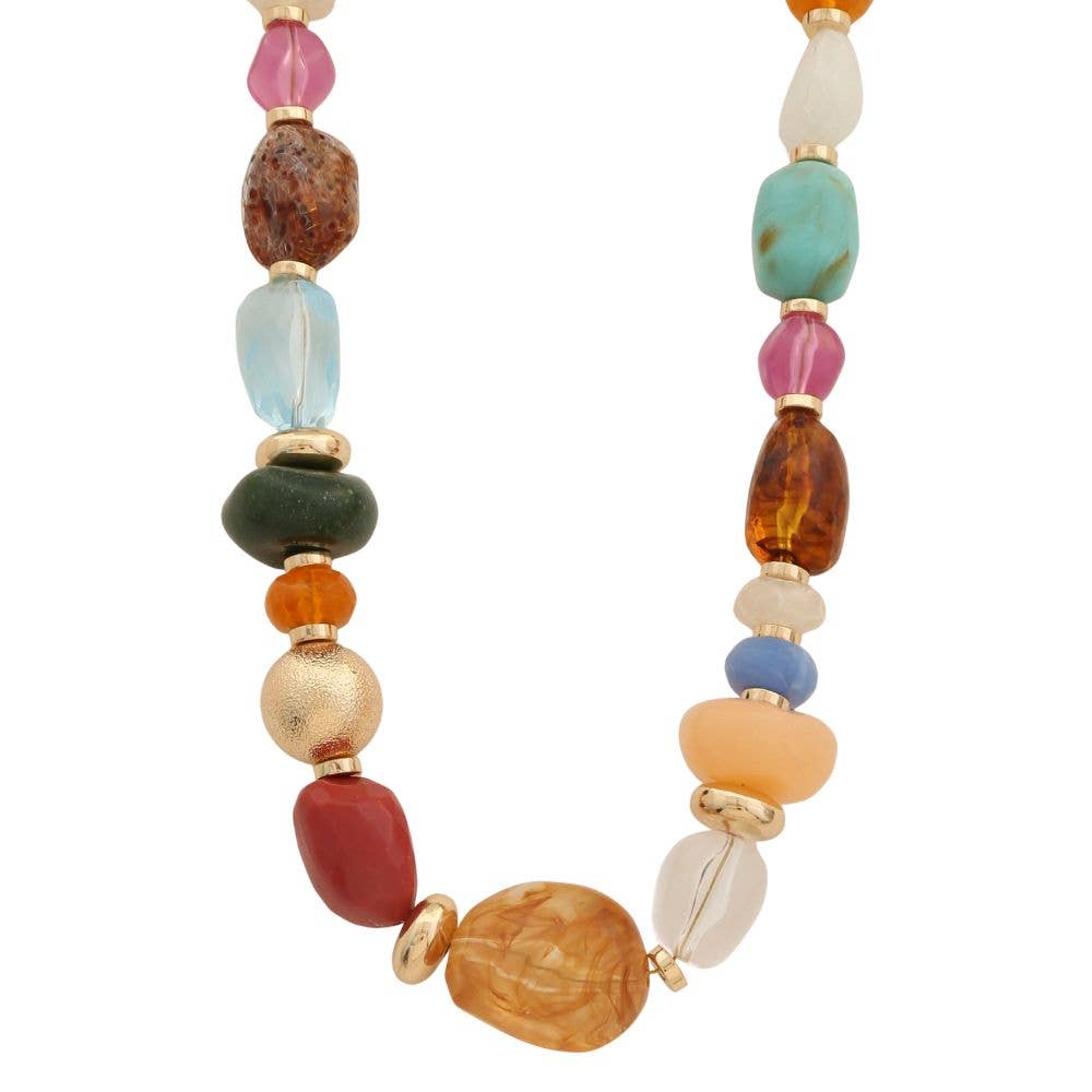 MU ACETATE MIXED BEAD NECKLACE, RAN 6826 for wholesale on Faire0