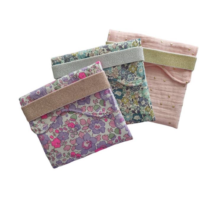 Pouch for soap, wipe, solid shampoo, shl for wholesale by Rose et rêves dorés