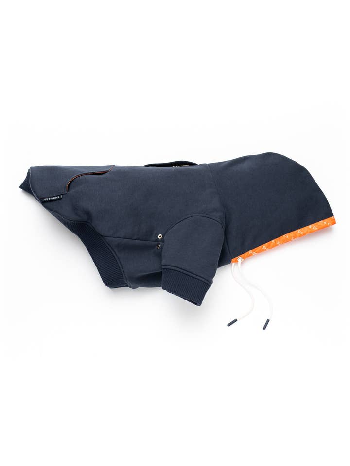 Reve Dog Hoodie In Navy - Waterproof & Reversible for wholesale by SHIBA & Co