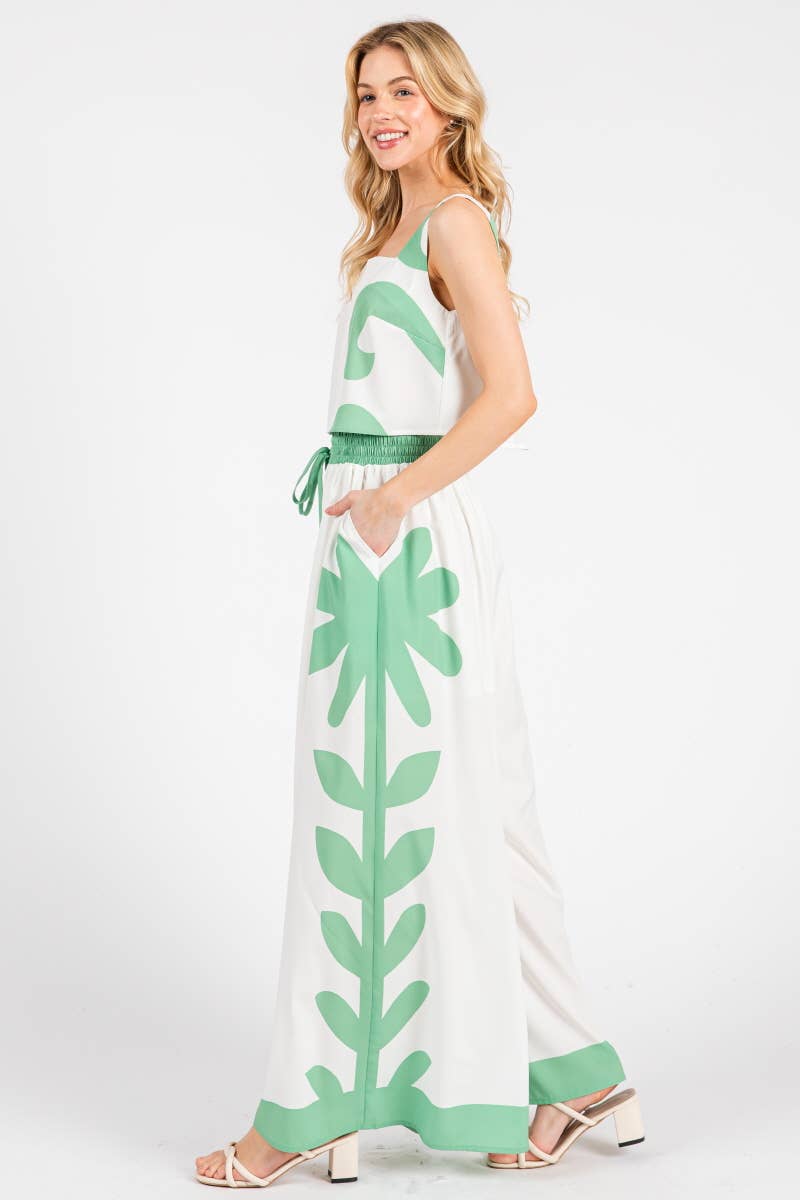 Peace Love Line - Wholesale Top & Pant Set (NOT Loungewear) - Women's - PL7472 - PRINTED WOVEN TOP AND PANT SET2