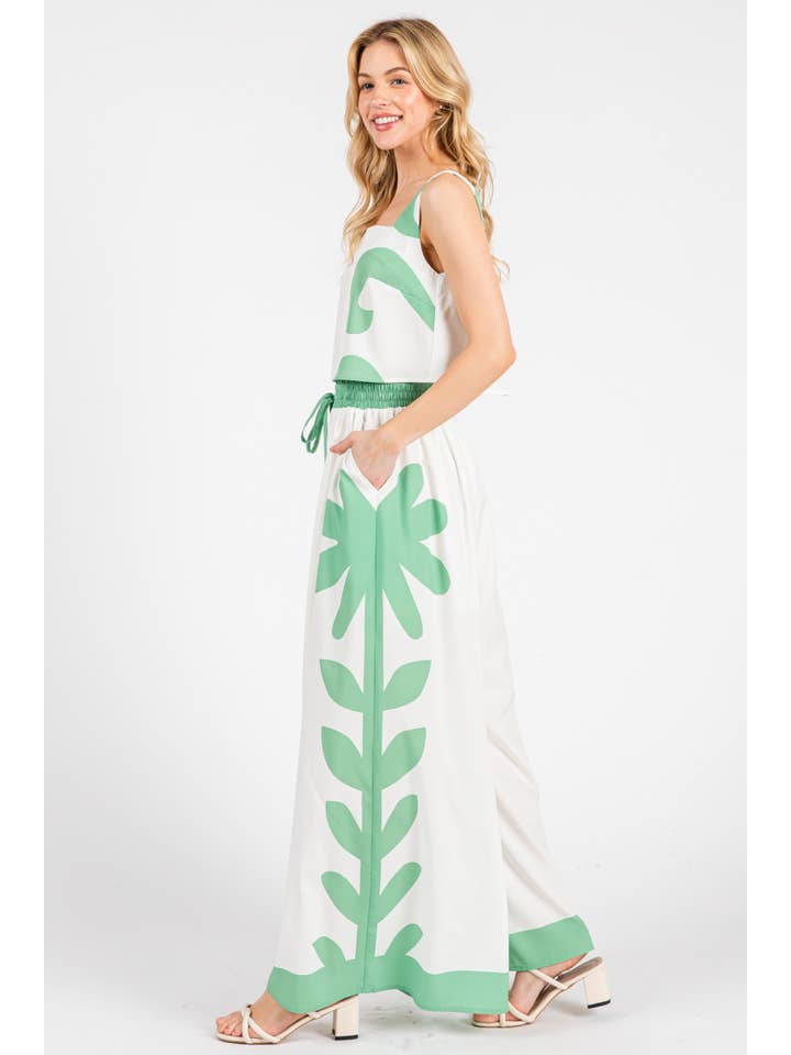 Peace Love Line - Wholesale Top & Pant Set (NOT Loungewear) - Women's - PL7472 - PRINTED WOVEN TOP AND PANT SET2