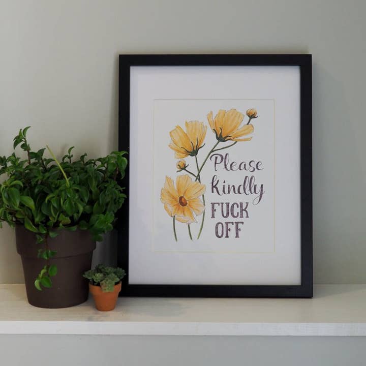 Wall Art Please Kindly Fuck para venta al por mayor de Naughty Florals