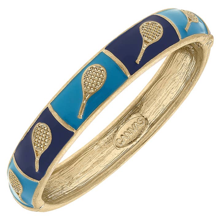 Elena Tennis Sculpted Enamel Hinge Bangle for wholesale by Canvas Style