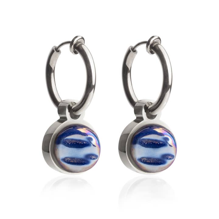 Orecchini Mix & Match con pendente • argento/blu notte • 14mm per la vendita all'ingrosso da parte di ALEXASCHA