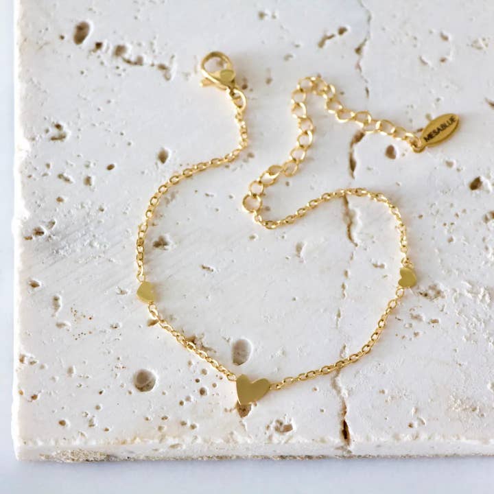 Mesa Blue - Wholesale Charm/Dangle Bracelet - Triple Heart Bracelet - Waterproof1