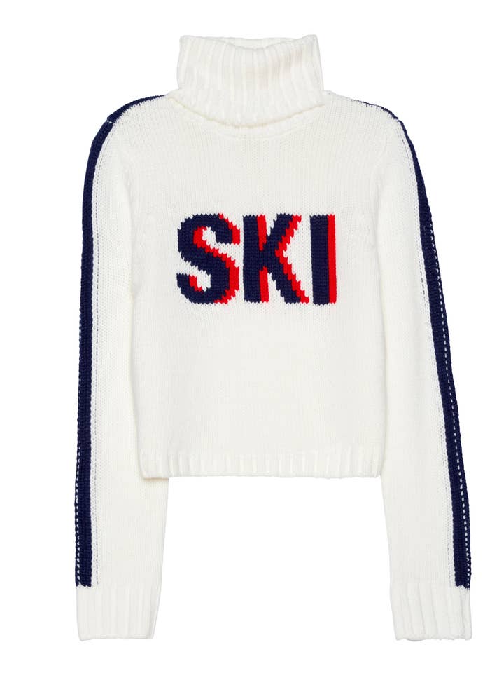 Cropped Ski Turtleneck Sweater - Ivory for wholesale by Ellsworth+Ivey