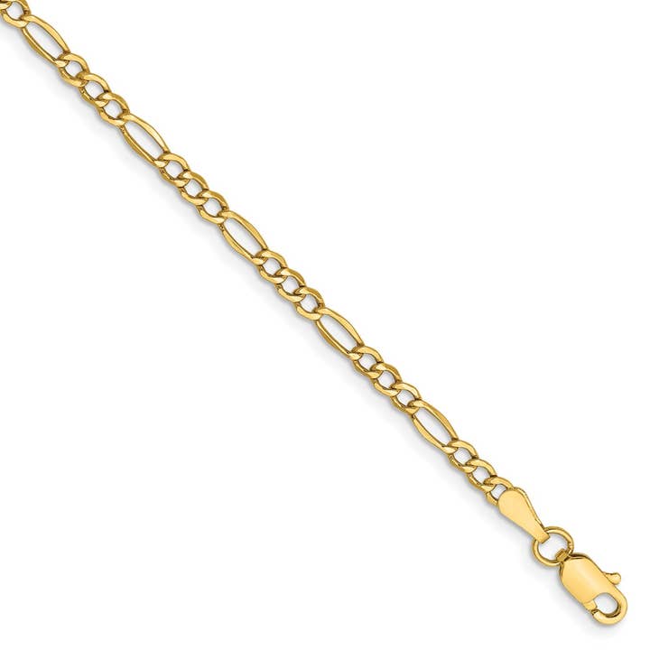 Vesa Jewels - Wholesale Link & Chain Necklace - Dainty 14K Yellow Gold Italian Figaro Link Chain Necklace 2MM Pure 14 Karat Gold Necklaces, 16''-24’' Men Women Unisex 14k Figaro Link Chain, Women Girls Men Boys Necklace14K Gold 16" 18" 20" 22" 24 30"…4