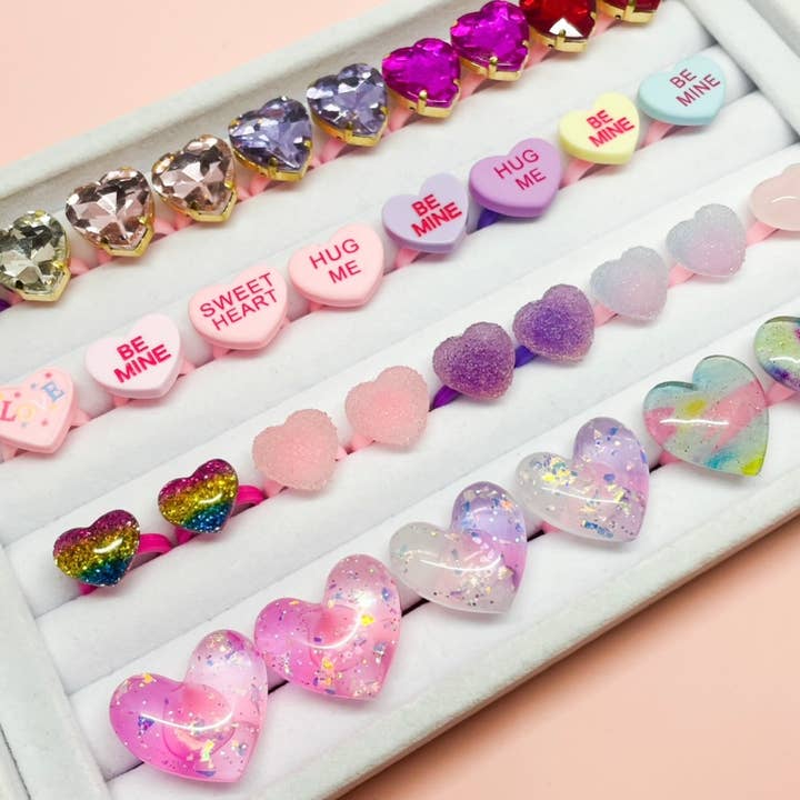 Bagues pour enfants - Cœurs pour la vente par Shantiques Mini Creations