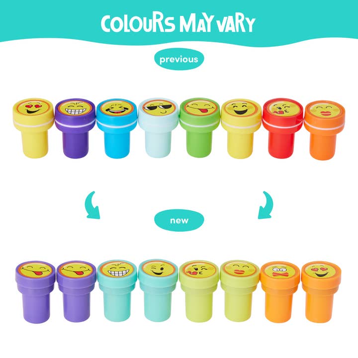 The Twiddlers - Wholesale Rubber/Decorative Stamp - Kids & Baby - 36 Self-Inking Emoji Stamps