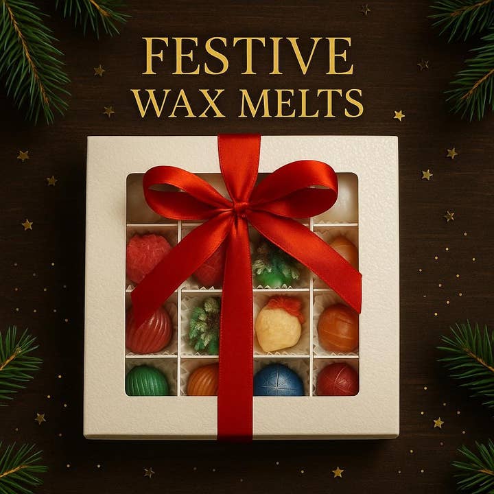 Festive Christmas Soy Wax Melt Gift Box, Holiday Scents for wholesale by Eco Candle Lights
