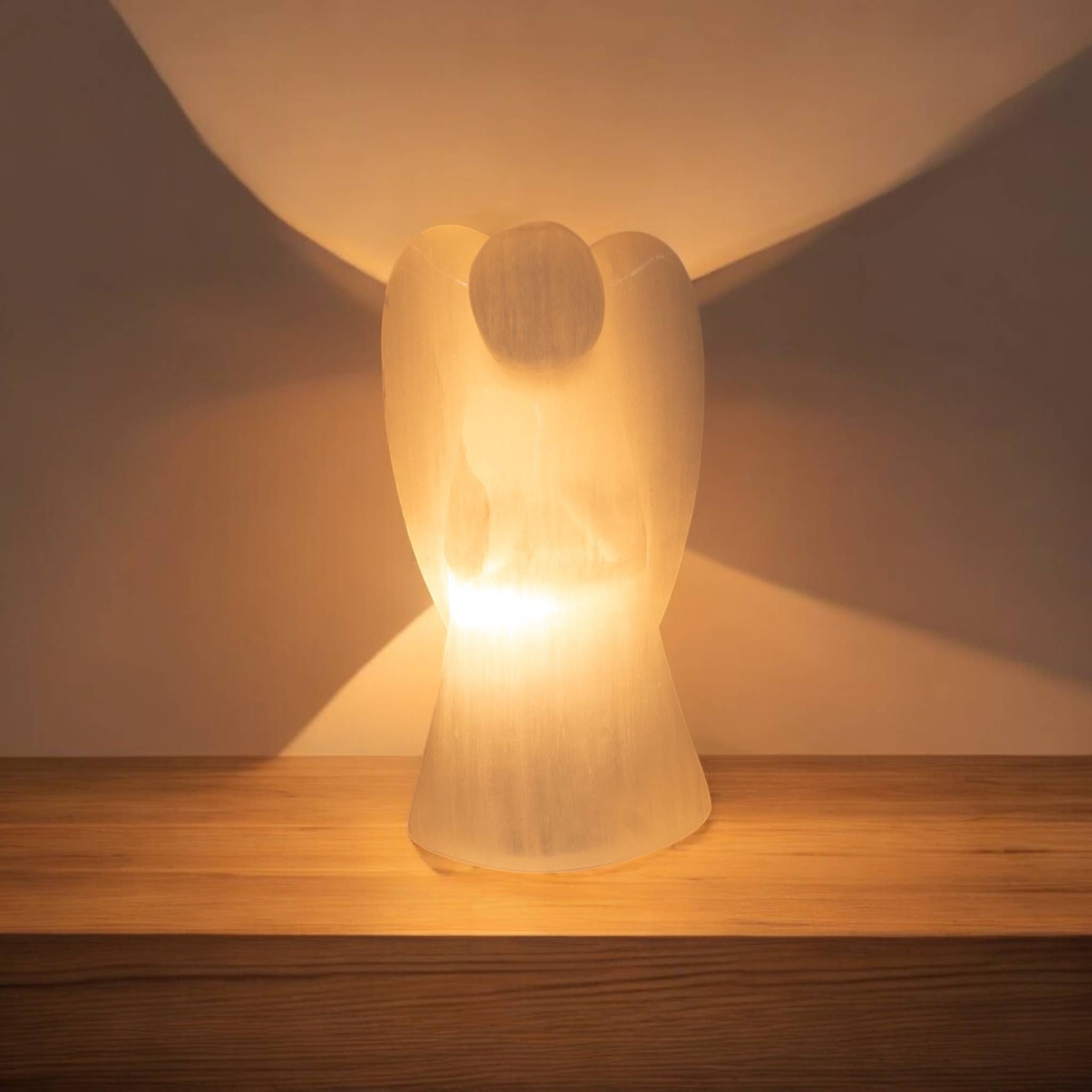 Quasar Gems USA - Wholesale Spiritual Stone/Crystal - Selenite Lamp Angel 20cm0