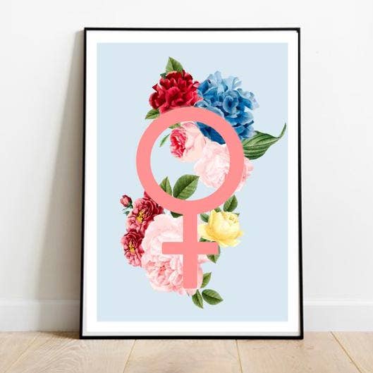 Floral Venus Symbol Print for wholesale by Church + Nest