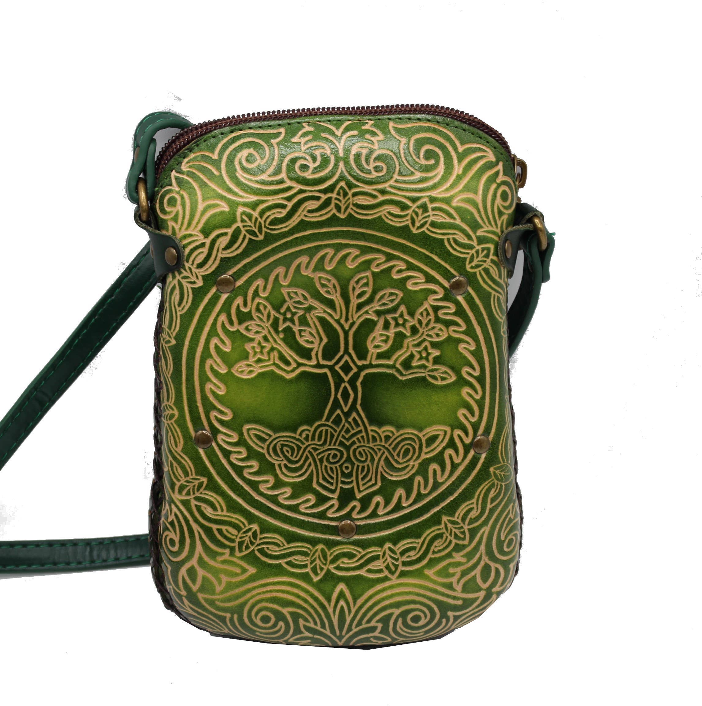Sunflower Handmade leather inc - Wholesale Crossbody Bag - Women's - leather Tree of Life Rectangle Pouch purse handbag1