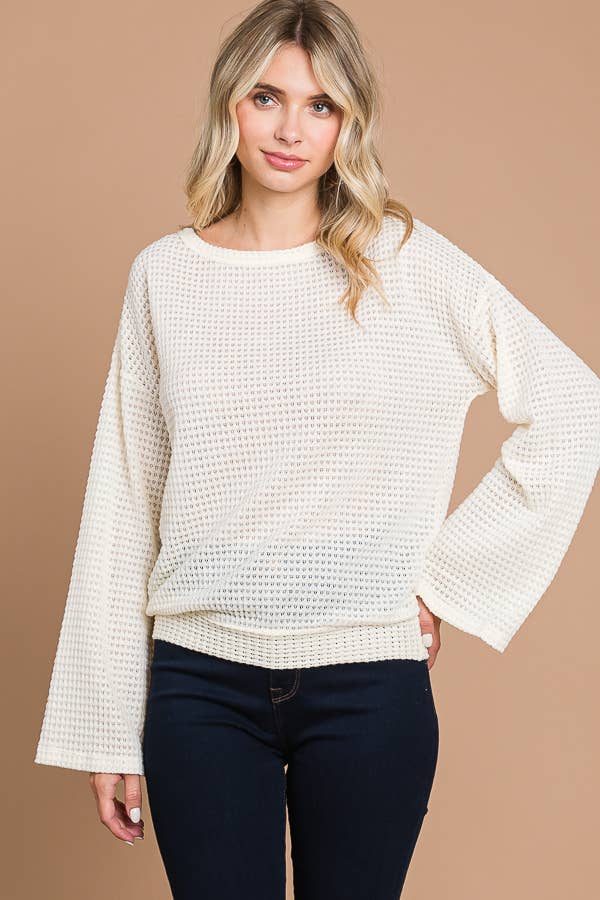 Culture Code - Wholesale Knit Top - Women's - CHT1824L - SURPLICE BACK DETAIL BELL SLV TOP17