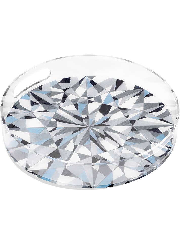 Vassoio in Acrilico con Diamante Taglio Brillante Rotondo per la vendita all'ingrosso da parte di Juler's Row
